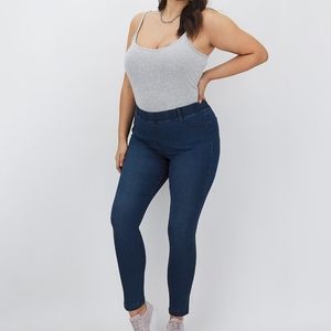 SimplyBe Amber Dark Indigo Pull On Skinny Jeggings